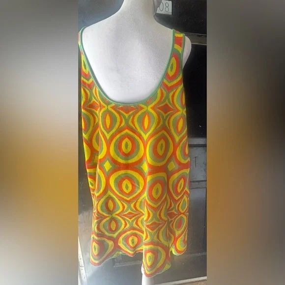 Zara Retro Jacquard Knit Mini Shift Dress Size L - Picture 4 of 10